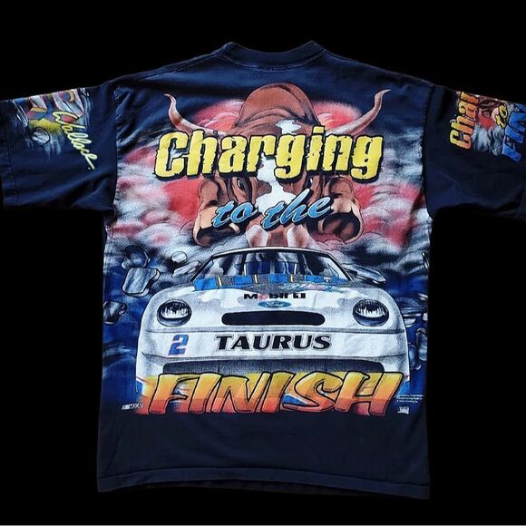 Rare 90’s Vintage Rusty Wallace Front & Back Print, Men’s Large - Picture 2 of 4